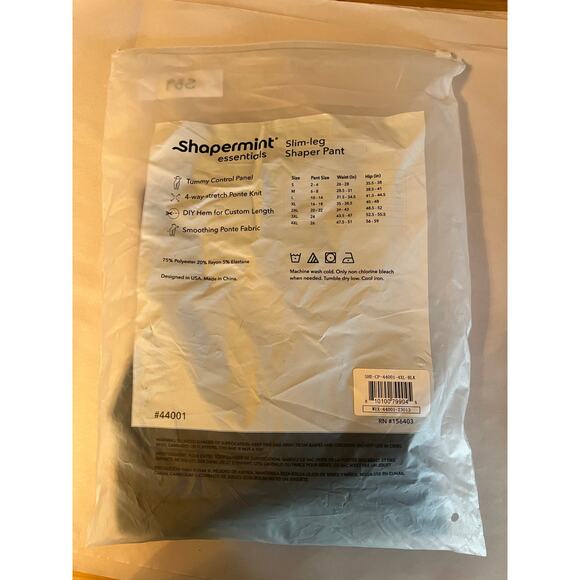 NEW Shapermint Women's 4XL Slim Leg Shaper Pant Black Shapewear Tummy Control - Picture 14 of 16